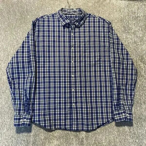 IZOD Plaid Button Down‎ Mens Dress XL Shirt Soft Washed Essentials Regular Fit